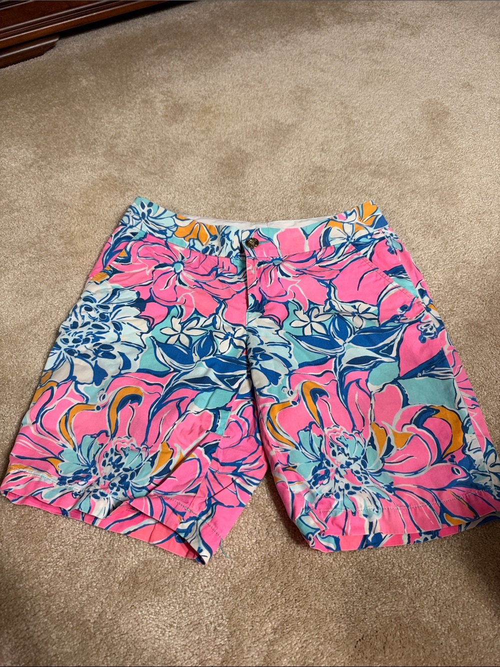 Lilly Pulitzer Pink Floral Multicolor Bermuda Shorts